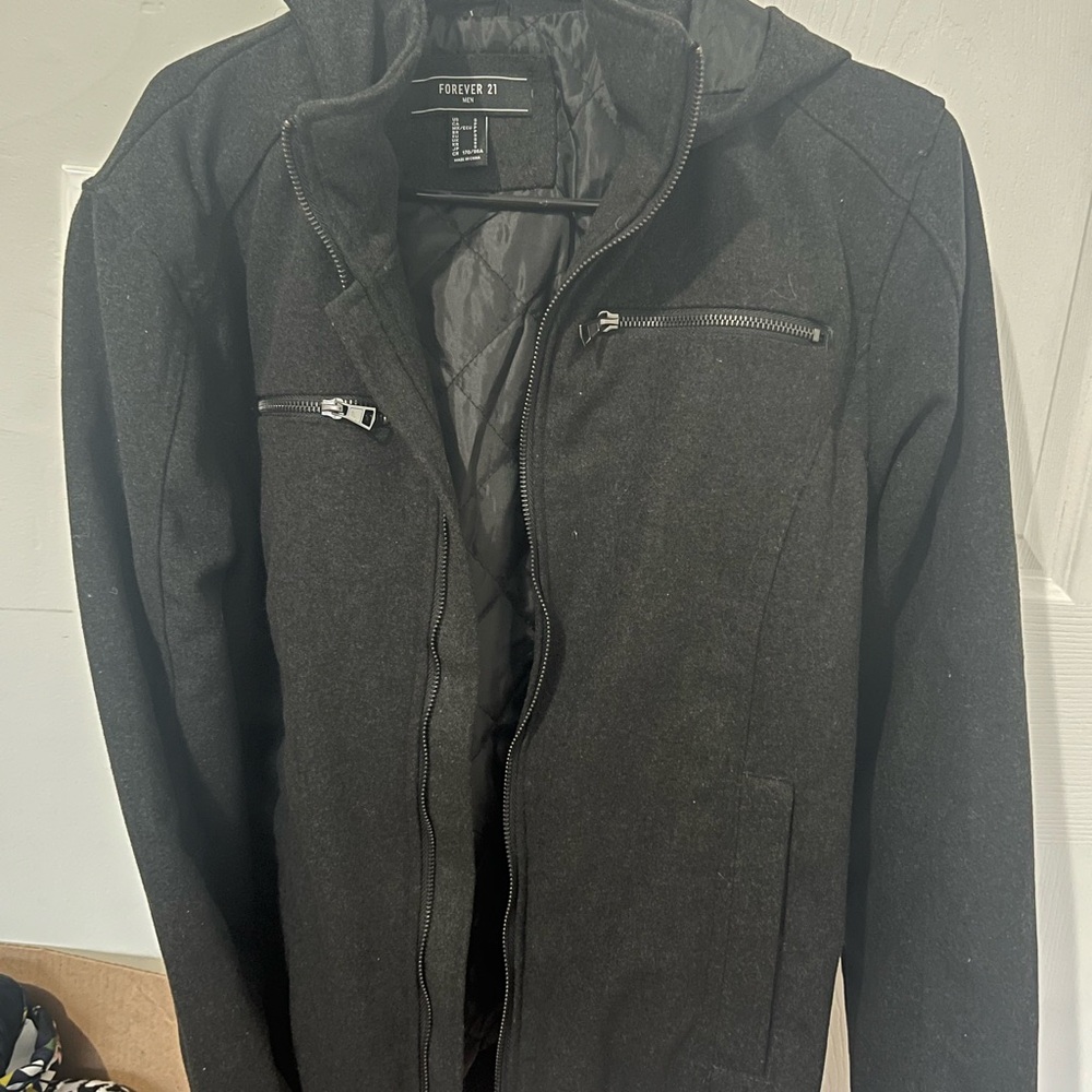 Forever 21 Black Hooded Jacket